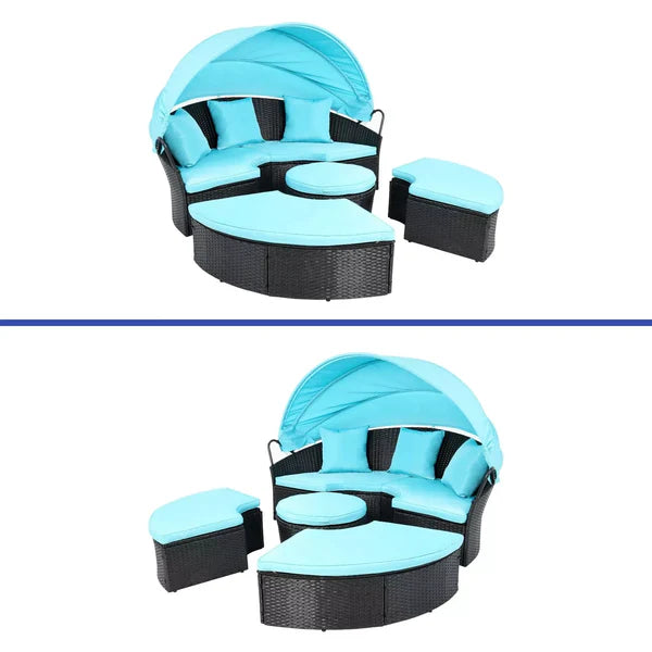 Home Horizon | Round Outdoor Daybed with Extendable Canopy