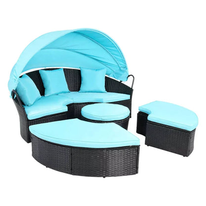 Home Horizon | Round Outdoor Daybed with Extendable Canopy