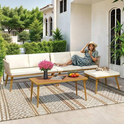 Home Horizon | 4 Piece Outdoor Bistro Furniture Set