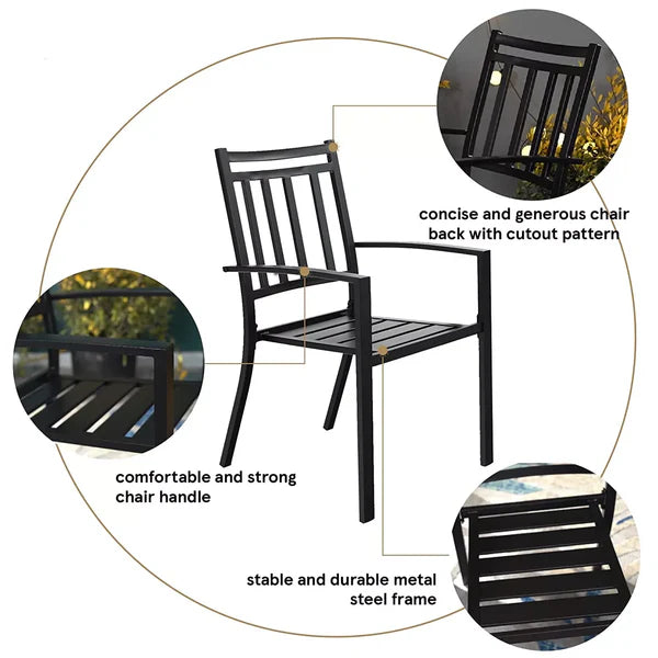 Home Horizon | 5 Piece Outdoor Slatted Dining Set