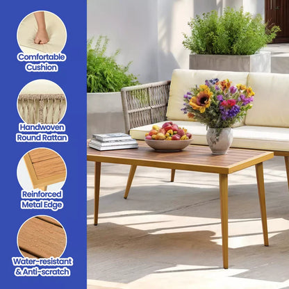 Home Horizon | 4 Piece Outdoor Bistro Furniture Set