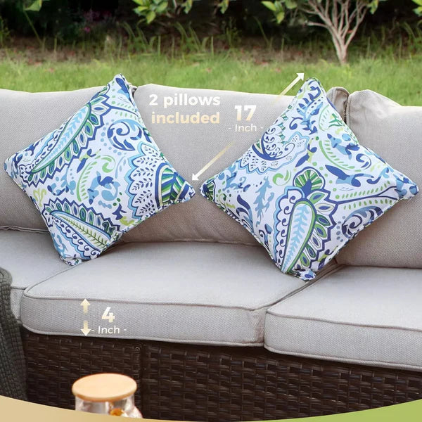 Home Horizon | Garden Sofa Set with Fire Pit Table