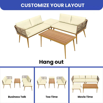 Home Horizon | 4 Piece Outdoor Bistro Furniture Set