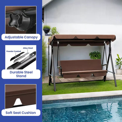 Home Horizon | 3 Person Hanging Porch Swing Chair