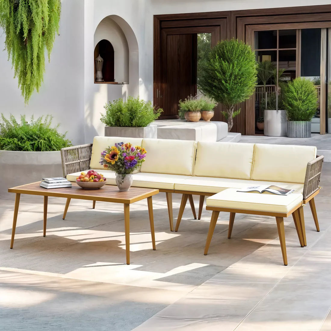 Home Horizon | 4 Piece Outdoor Bistro Furniture Set