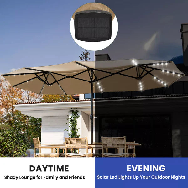 15ft Umbrella Shade with Solar Powered LEDs Pr95 Image 4