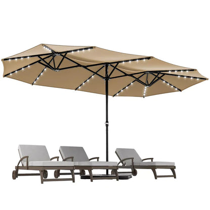 15ft Umbrella Shade with Solar Powered LEDs Pr95 Image 9