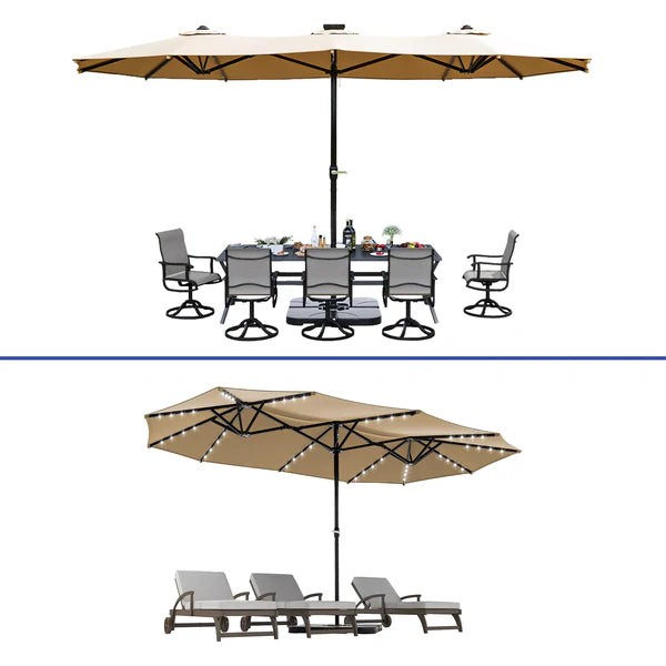 15ft Umbrella Shade with Solar Powered LEDs Pr95 Image 10