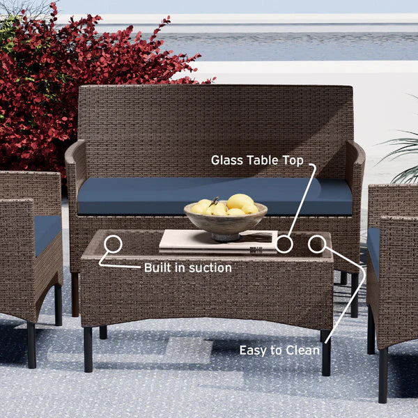 Home Horizon | 4 Piece Garden Patio Furniture Set Pr48